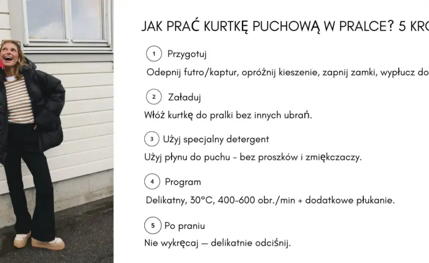 Jak prać kurtkę z puchu syntetycznego, by jej nie zniszczyć?