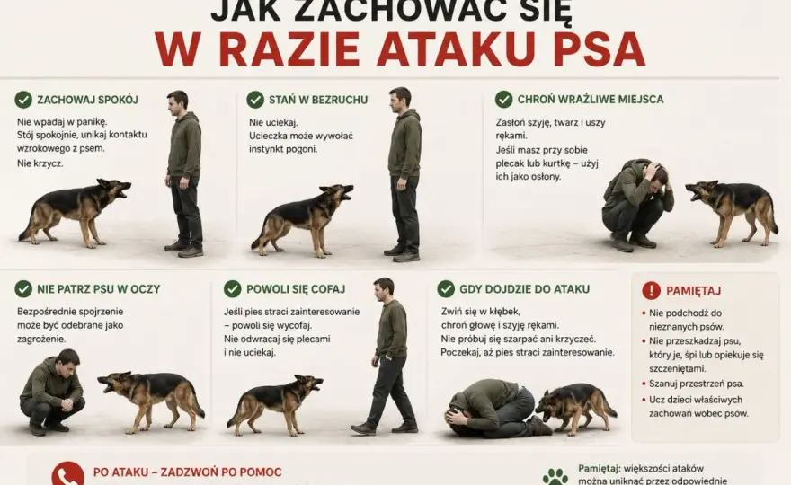 Pozycja żółwia przy ataku psa - jak chronić się skutecznie?